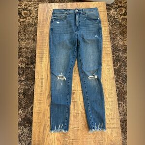Express Blue Distressed Skinny Jeans